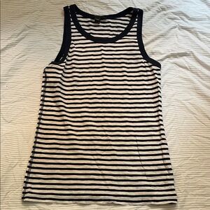 J. Crew Navy and White Striped Tank Top